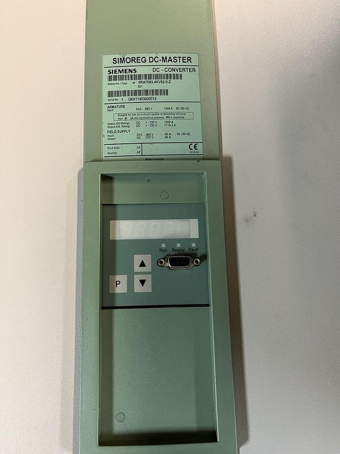 Used SIEMENS,6RA7093-4KV62-0-Z,SIMOREG DC CONVERTER DRIVE 1500A OUTPUT