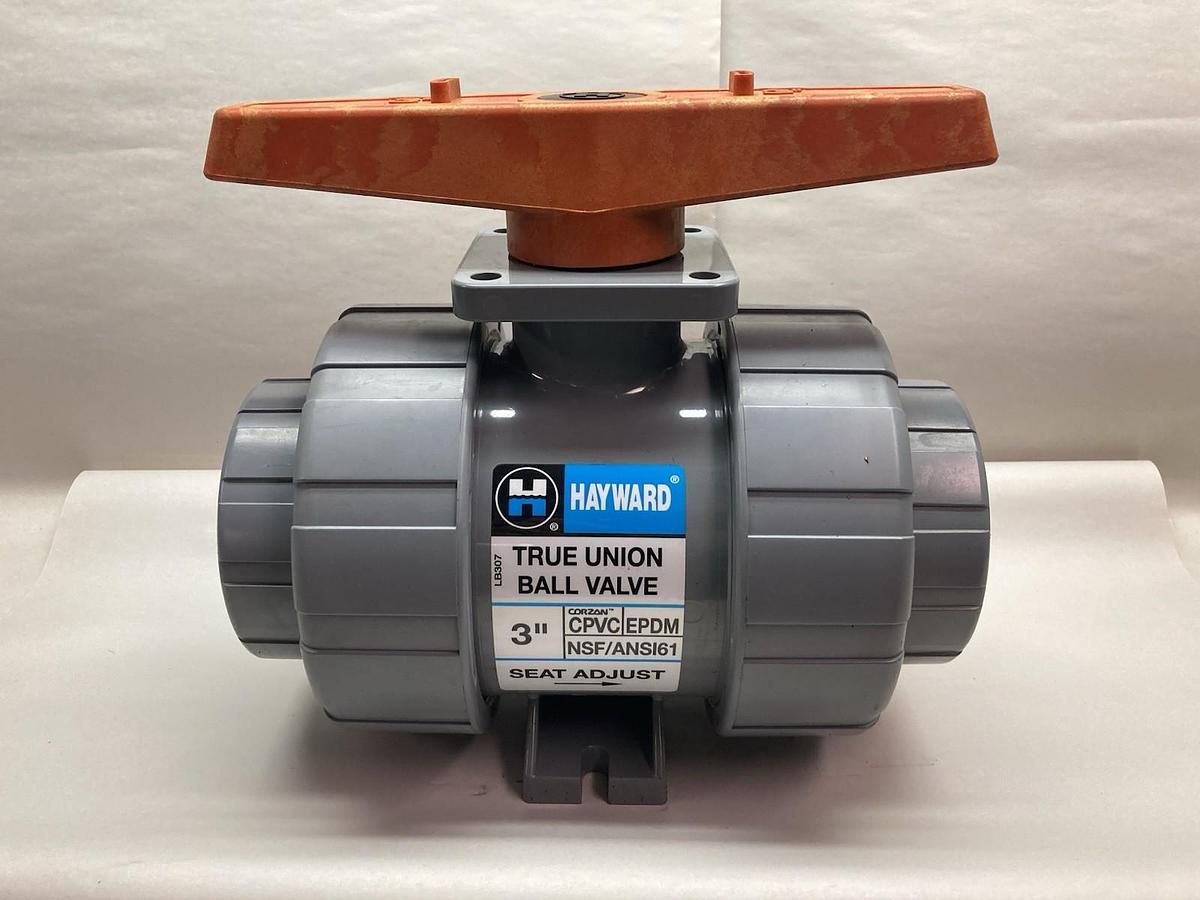Used Hayward Flow Control,CPVC EPDM NSF/ANSI61,True Union Ball Valve 3"