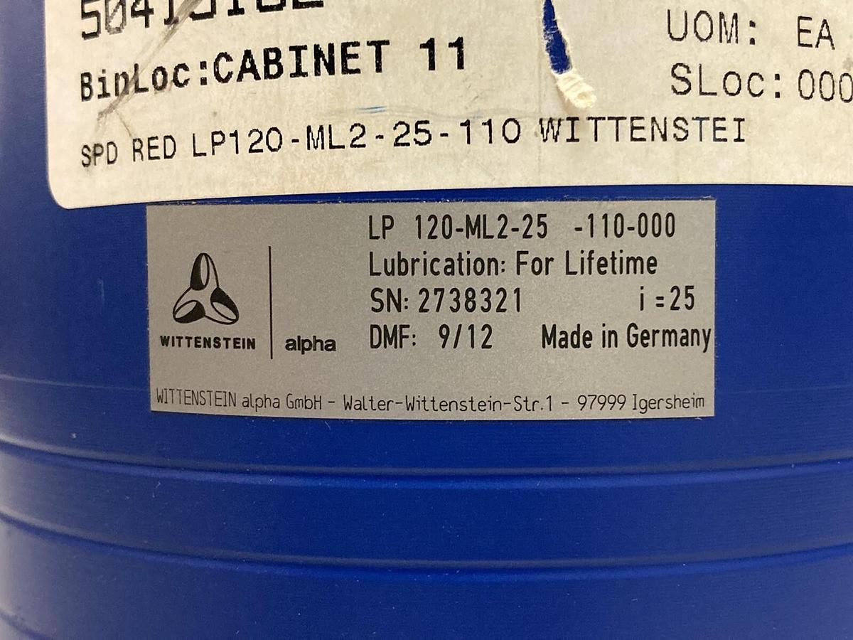 Wittenstein,LP120-ML2-25-110-000,Gear Reducer  DMF: 9/12