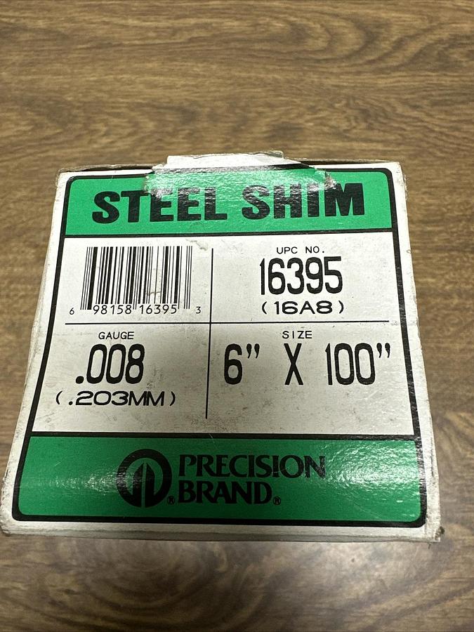 Precision Brand,.008 GA,Steel Shim 6.00" X 100"