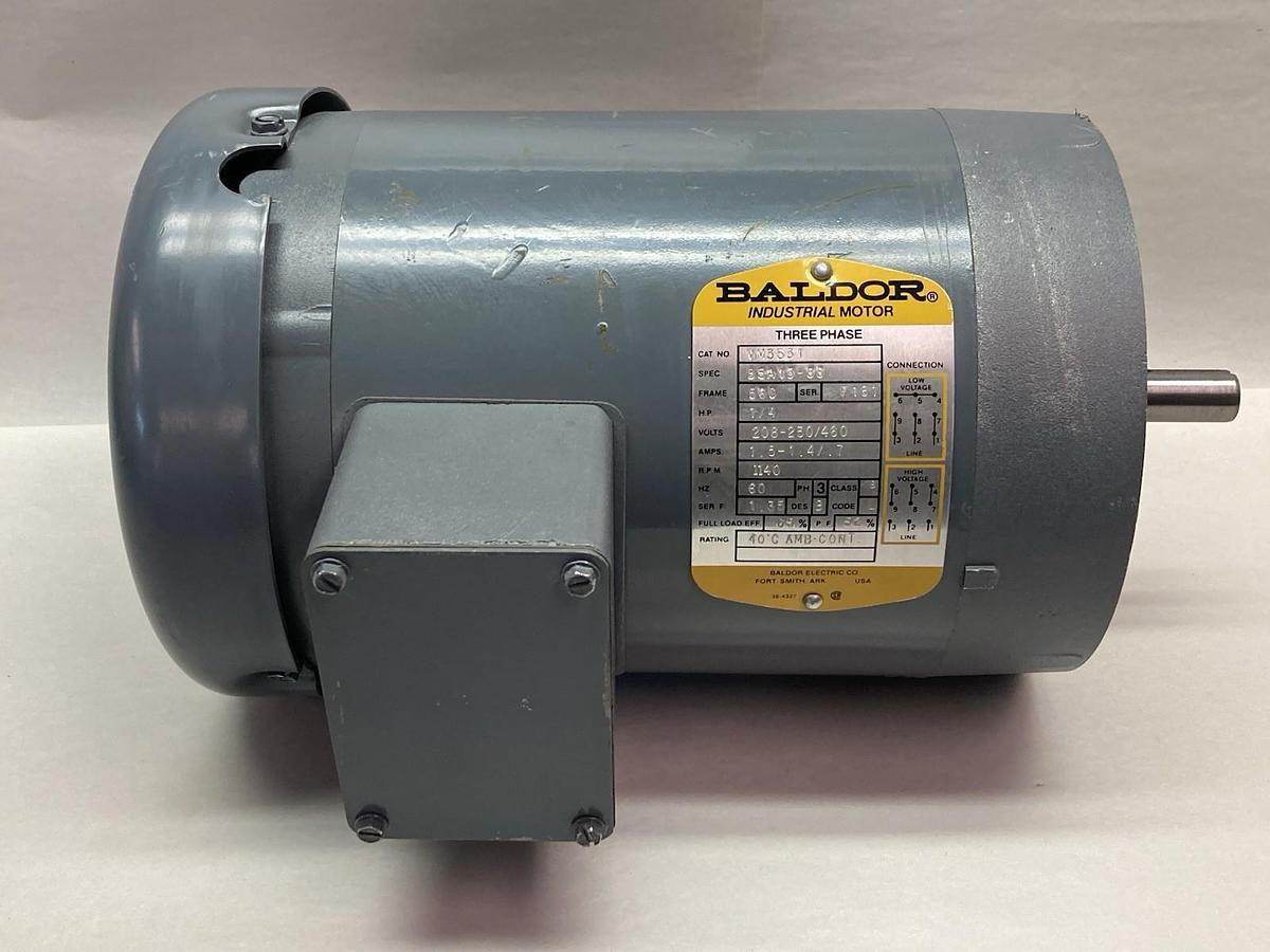 Baldor,VM3531,3-Phase Motor 208-230/460V 1140rpm 1/4Hp Frame 56C