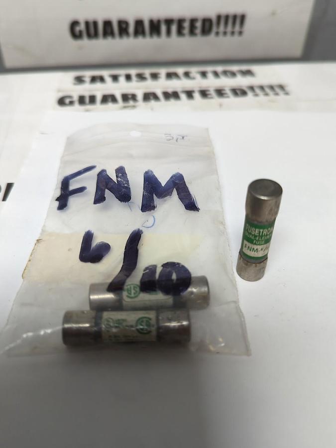 COOPER BUSSMANN,FNM-6/10,FUSETRON 6/10 AMP FUSES LOT OF 3 NOS