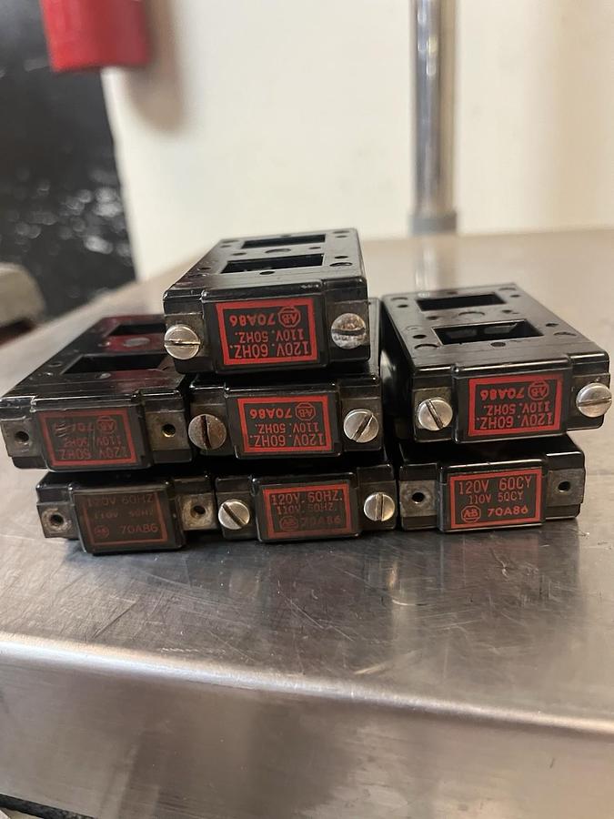 Used ALLEN BRADLEY,70A86,SIZE 0 STARTER CONTACTOR COIL 110/120V LOT OF 7