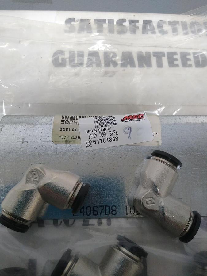 UNBRANDED,61761383,TUBE UNION ELBOW 12MM PUSH-TO-CONNECT LOT OF 9 NOS