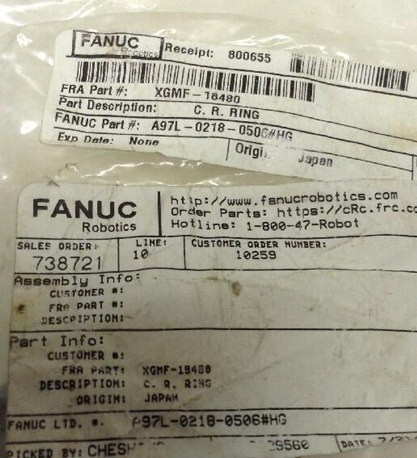 Fanuc,A97L-0218-506,#HG Cross Roller Bearing MEF61277 RB62C