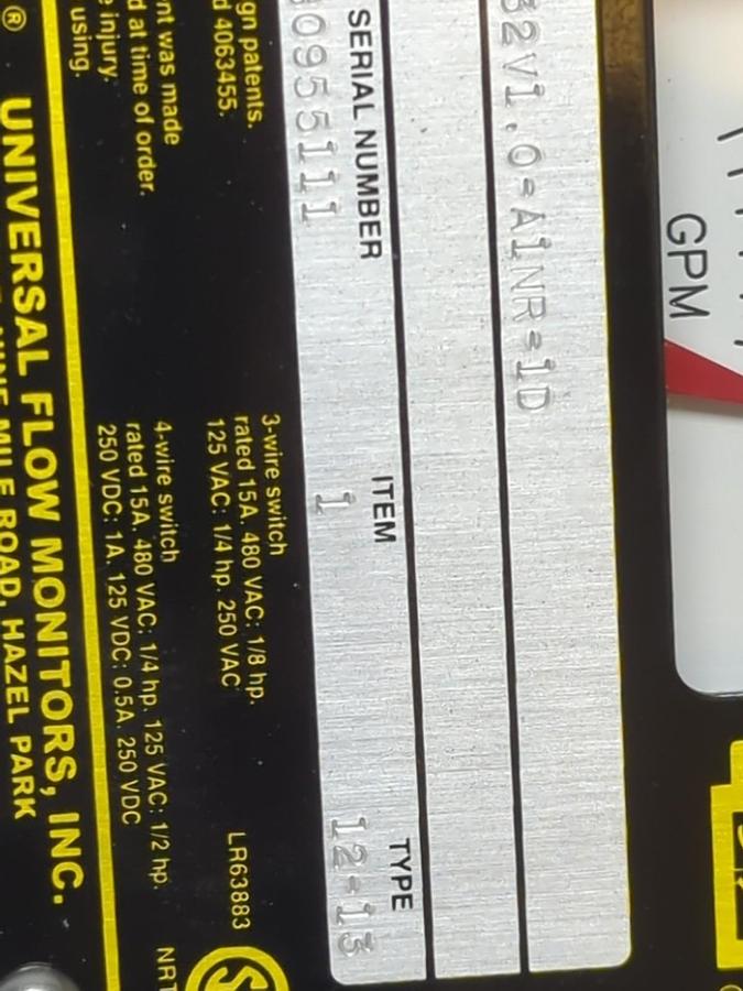 UNIVERSAL FLOW MOTORS,SN-BSB3GM-4-32V1.0-A1NR-1D,TYPE 12-13 FLOW CONTROL NOS