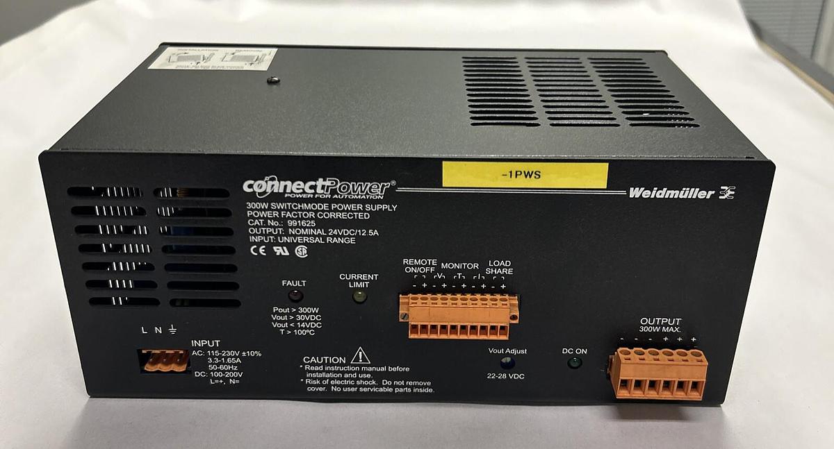 Used WEIDMULLER,991625,SWITCHMODE POWER SUPPLY 300W