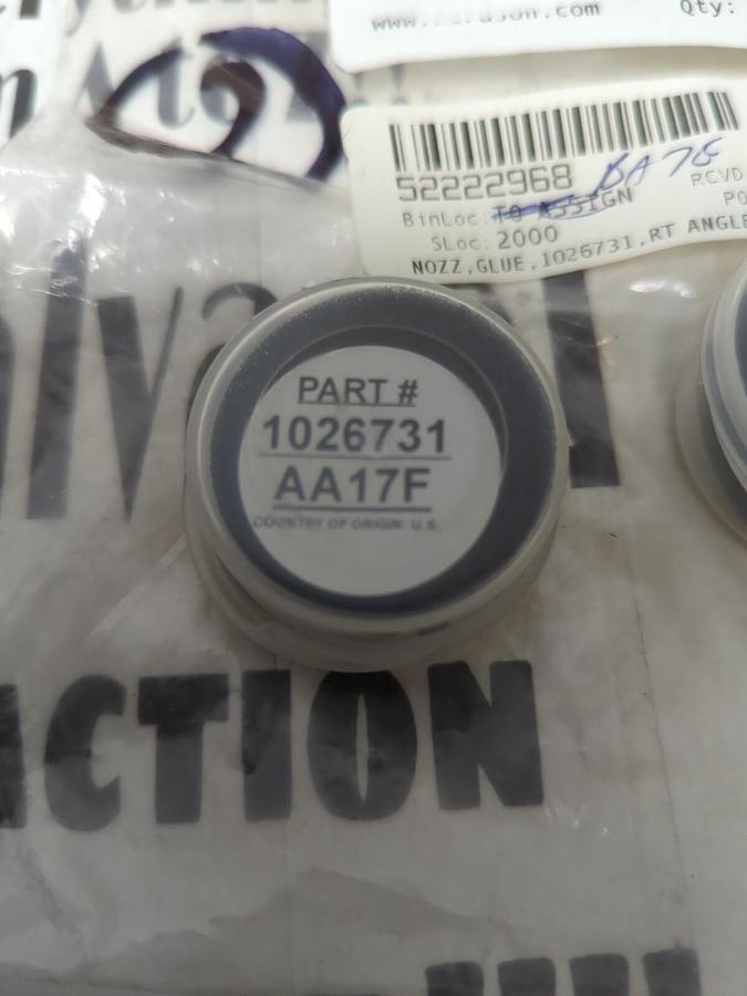 NORDSON,1026731,NOZZLE RT ANGLE 10RI .018 LOT OF 2 NEW