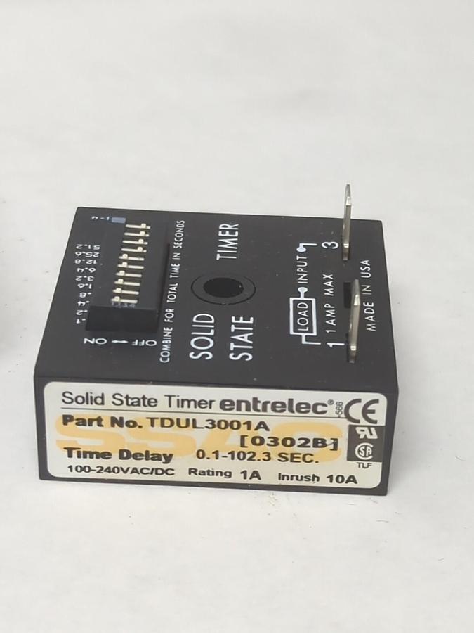 ENTRLEC,TDUL3001A,SOLID STATE TIMER 100-240 VAC/DC 0.1-102.3 SEC NOS