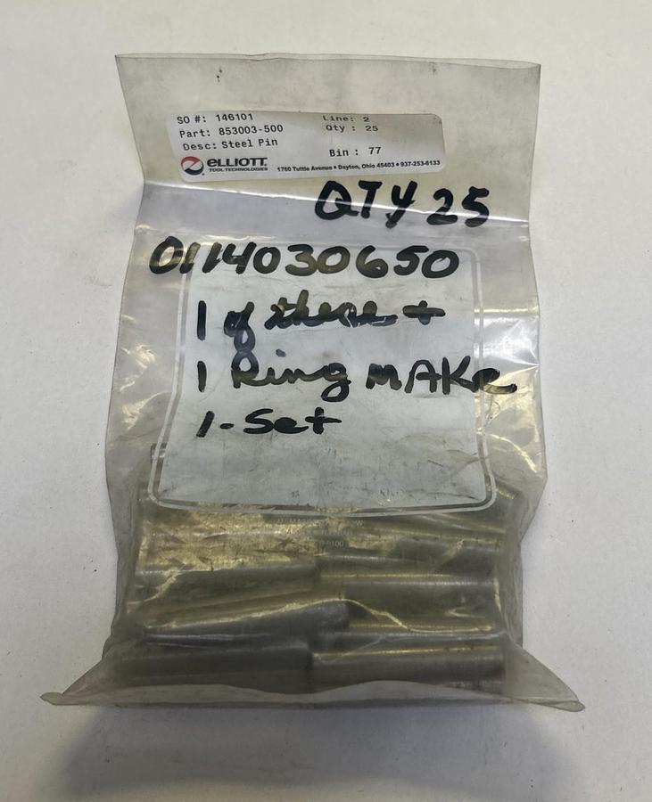 ELLIOT,853003-500,STEEL PIN LOT OF 25 NOS