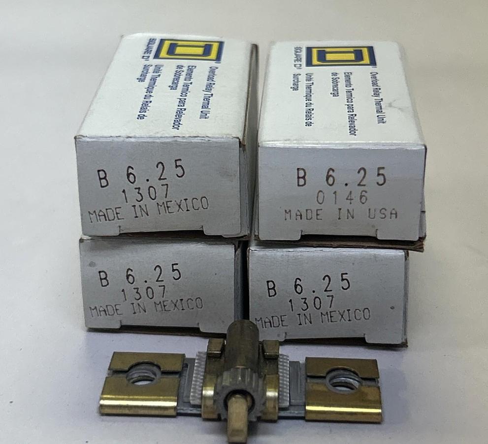 SQUARE D,B6.25,THERMAL OVERLOAD HEATER ELEMENT LOT OF 4 NOS