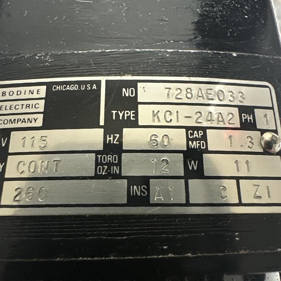 Bodine,KCI-24A2,Single Phase 115V 11W 260RPM Motor