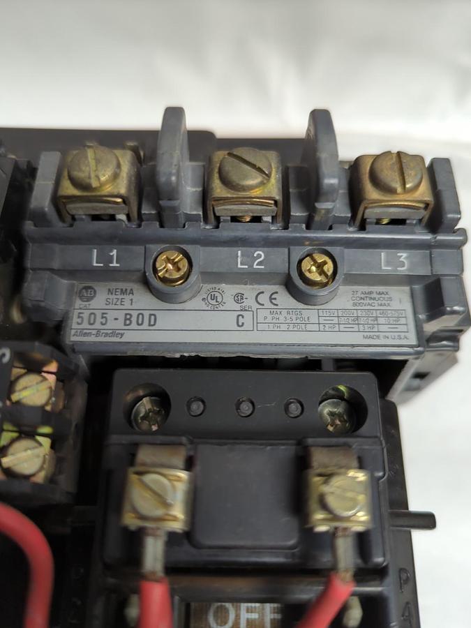 Used ALLEN BRADLEY,505-BOD,REVERSING MOTOR STARTER SIZE 1 SER C PRE-OWNED