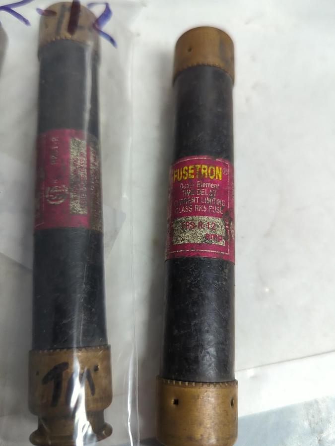 Used COOPER BUSSMANN,FRS-R-12,FUSETRON FUSE 12 AMP LOT OF 3 PRE-OWNED