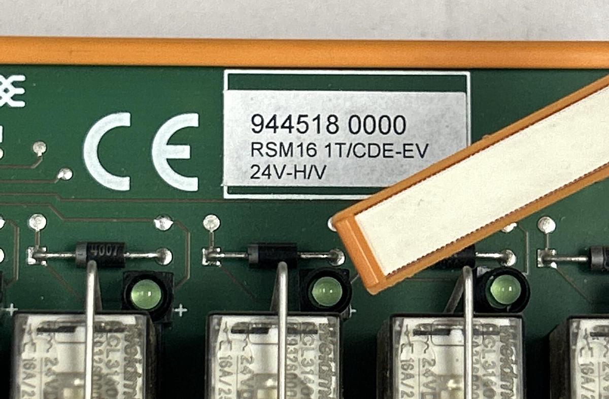 Used WEIDMULLER,9445180000 RSM16 1T/CDE-EV 24V-H/V,RELAY BOARD