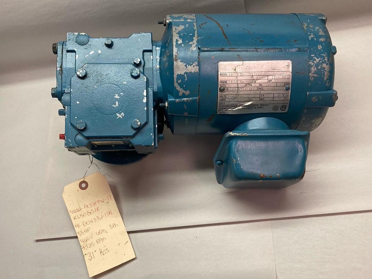 Used Unimount,EK33FTW-17PI-50GS/R,3-Phase Motor 0.33Hp 60Hz 1725RPM