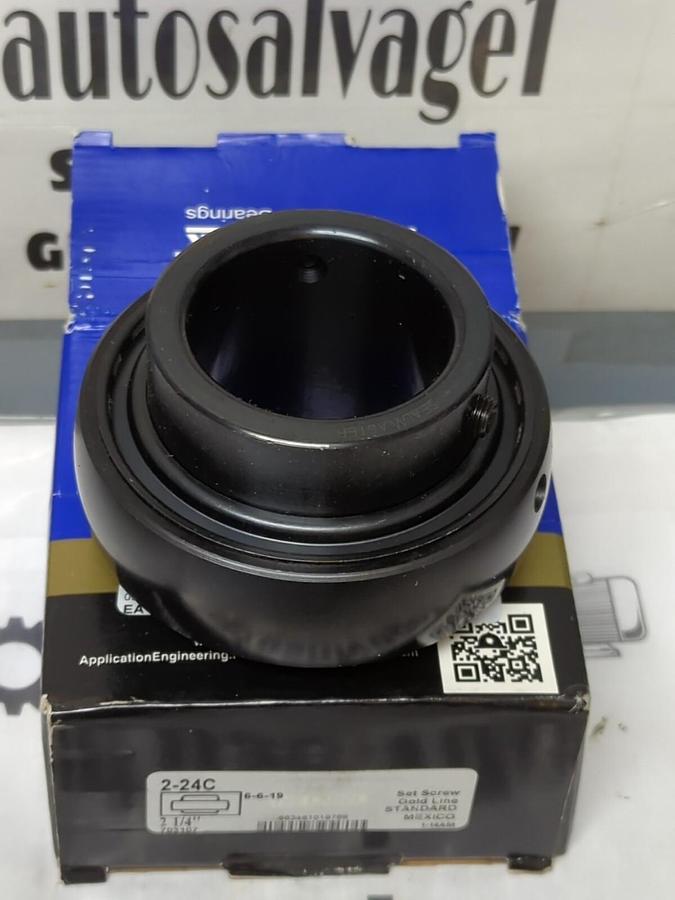 SEALMASTER,2-24C,BALL INSERT BEARING CYLINDRICAL BORE 2-1/4 INCH NOS