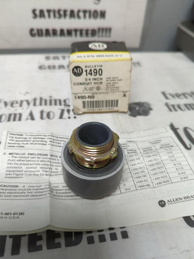 ALLEN BRADLEY,1490-N9,SERIES A CONDUIT HUB 3/4 INCH NOS