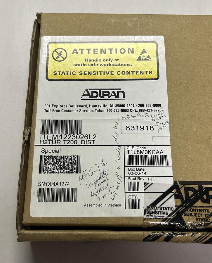 Used ADTRAN,1223026L2,TRANSCEIVER BOARD NEW