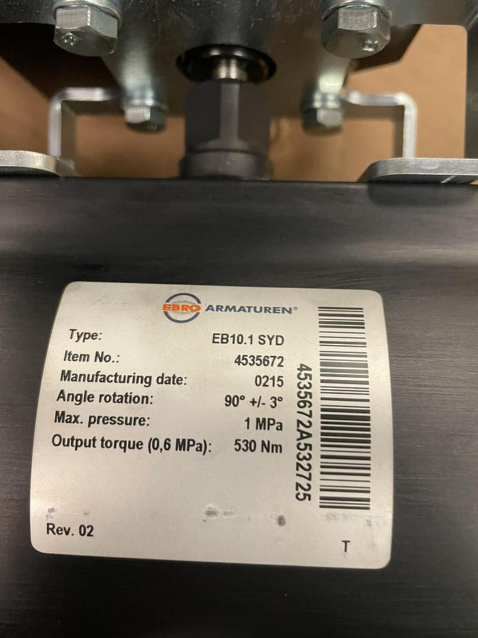 EBRO ARMATUREN,EB10.1 SYD,10 IN Actuator Butterfly Valve 231343/31/2014 ANSI 150