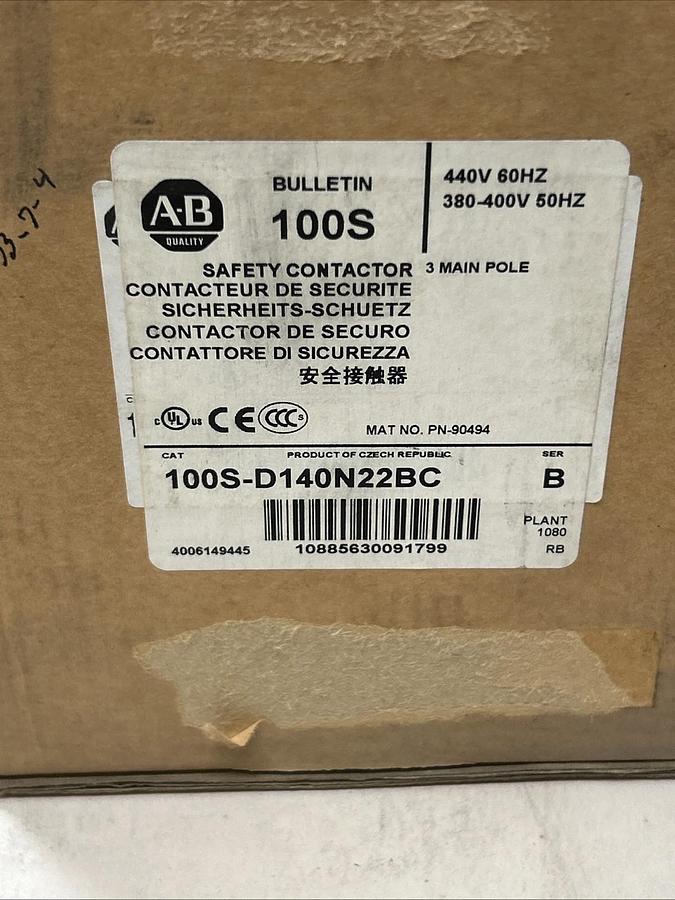Used ALLEN BRADLEY,100S-D140N22BC,SAFETY CONTACTOR NEW