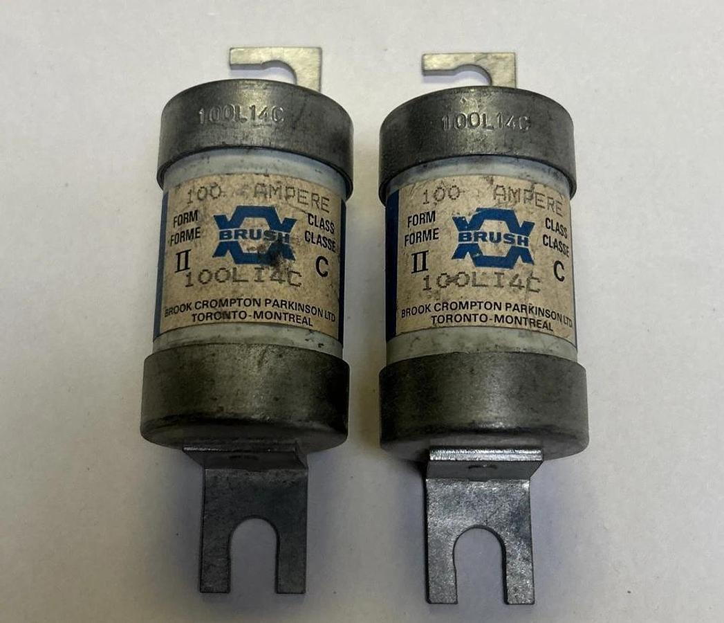 Used BRUSH,100LI4C,FUSE 100A 600V LOT OF 2