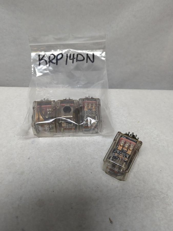 POTTER & BRUMFIELD,KRP14DN,PLUG IN RELAY 24VDC LOT OF 4 MISSING BOXES
