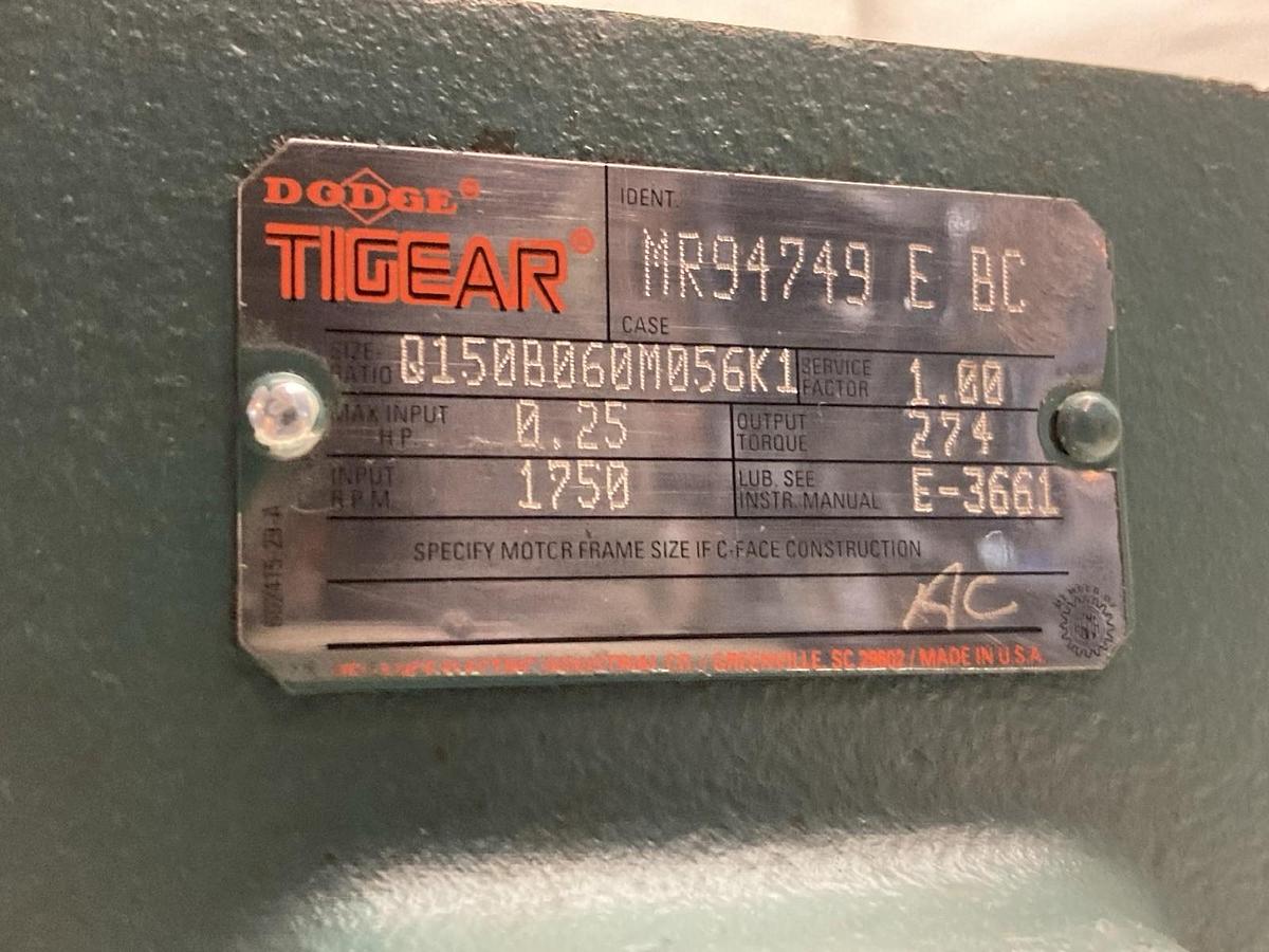 Dodge Tigear,MR94749 E BC,Gear Reducer 0.25HP 1750rpm