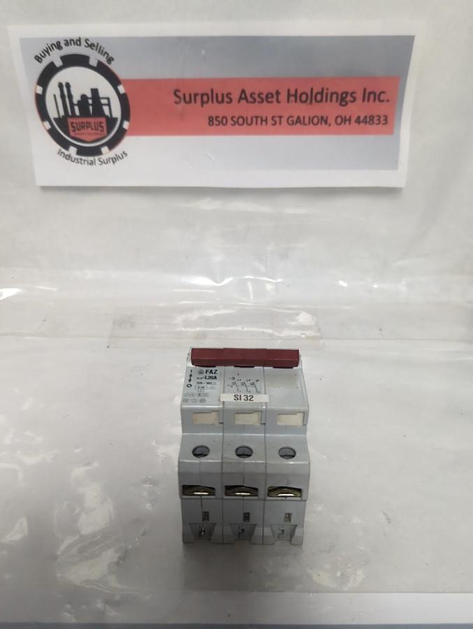 Used MOELLER,FAZ L20A,NO.28 CIRCUIT BREAKER 3-POLE 220/300AC PRE-OWNED