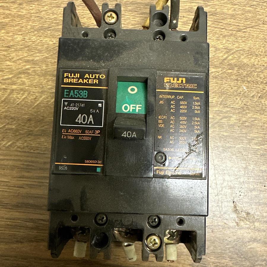 Used Fuji Electric,EA53B-040,Circuit Breaker 40A