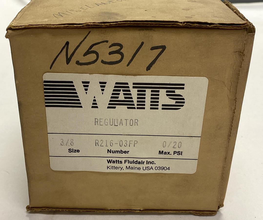 PARKER WATTS,R21603FP,PNEUMATIC REGULATOR NEW