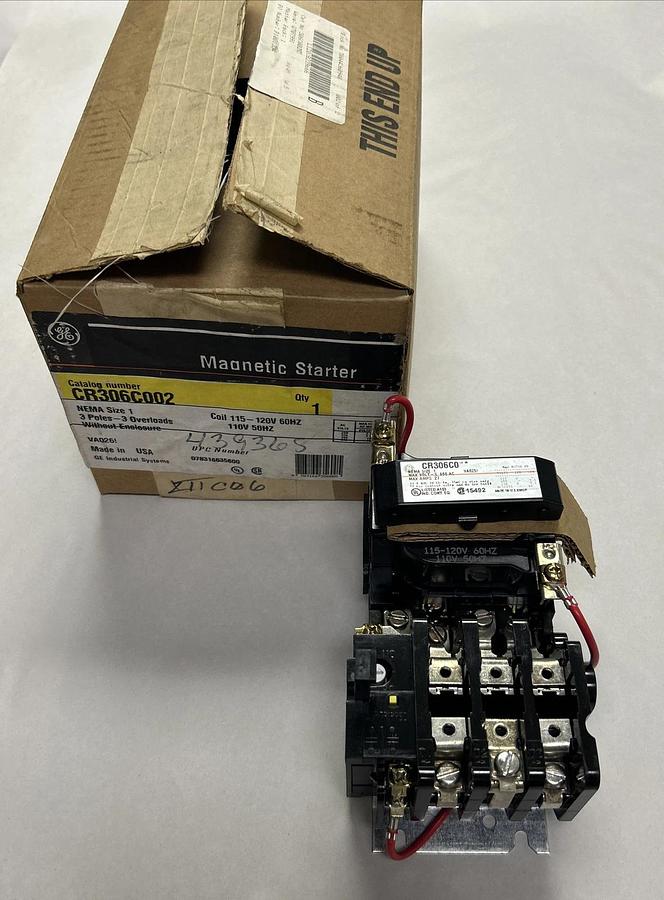 GENERAL ELECTRIC,CR306C002,MAGNETIC STARTER SIZE 1 27A 600V 3P NEW