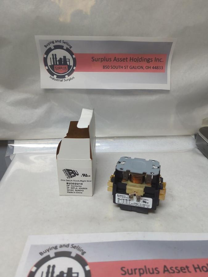BREAKERS UNLIMITED,BU302U10,DEFINITE PURPOSE CONTACTOR 2-POLE 24VAC 50/60HZ NOS