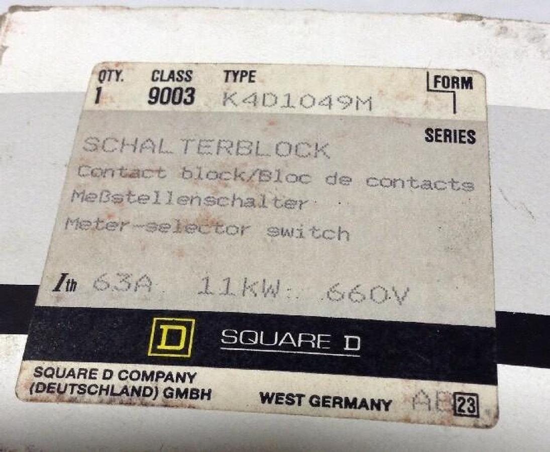 Square D,K4D1049M, Contact Block 63A 660V