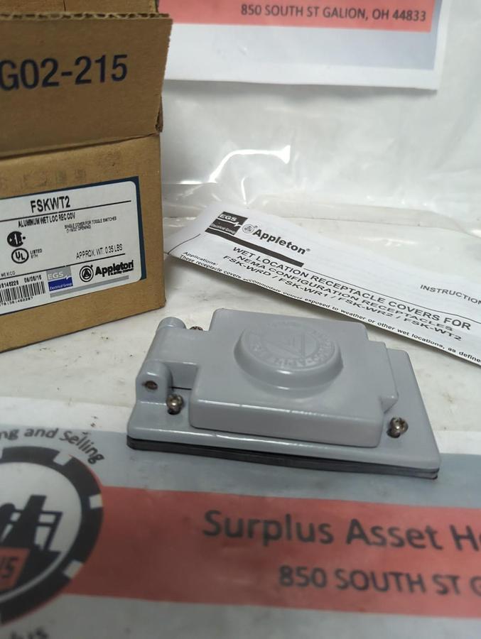 APPLETON,FSKWT2,SINGLE COVER FOR TOGGLE SWITCH 1-19/32 INCH OPENING NOS
