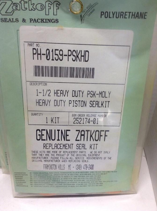 Zatkoff,PH-0159-PSKHD,Heavy Duty Piston Seal Kit  LOT OF 4