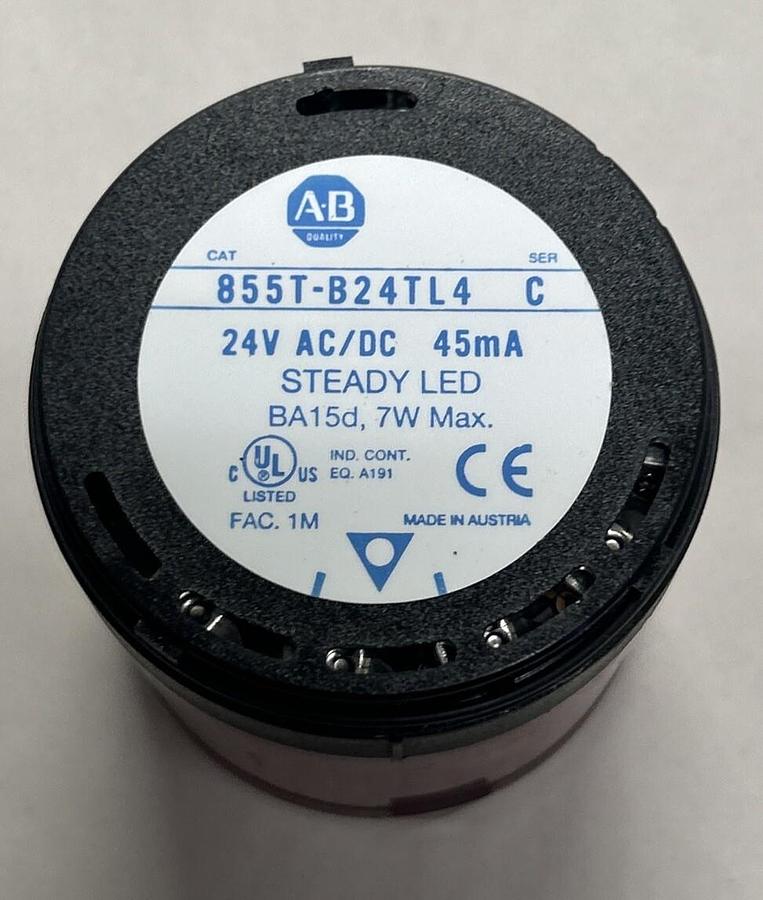 Used ALLEN BRADLEY,855T-B24TL4,RED STACK LIGHT