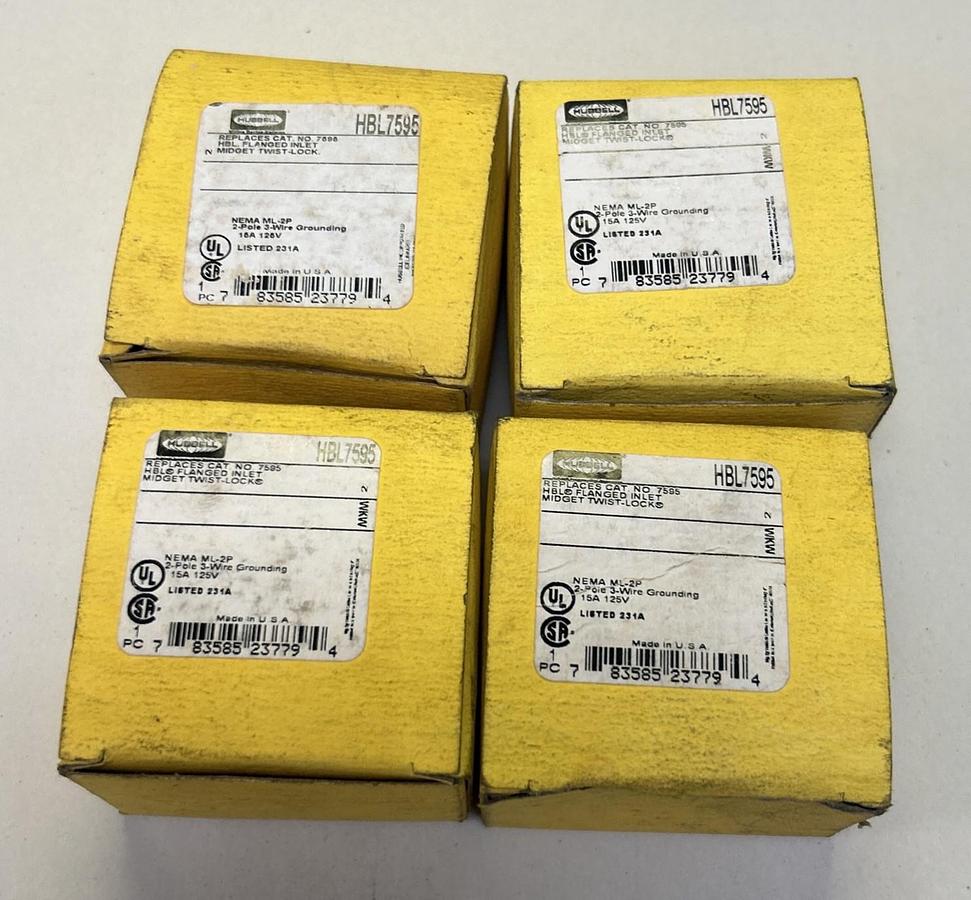 HUBBELL,HBL7595,FLANGED INLET LOT OF 4 NOS