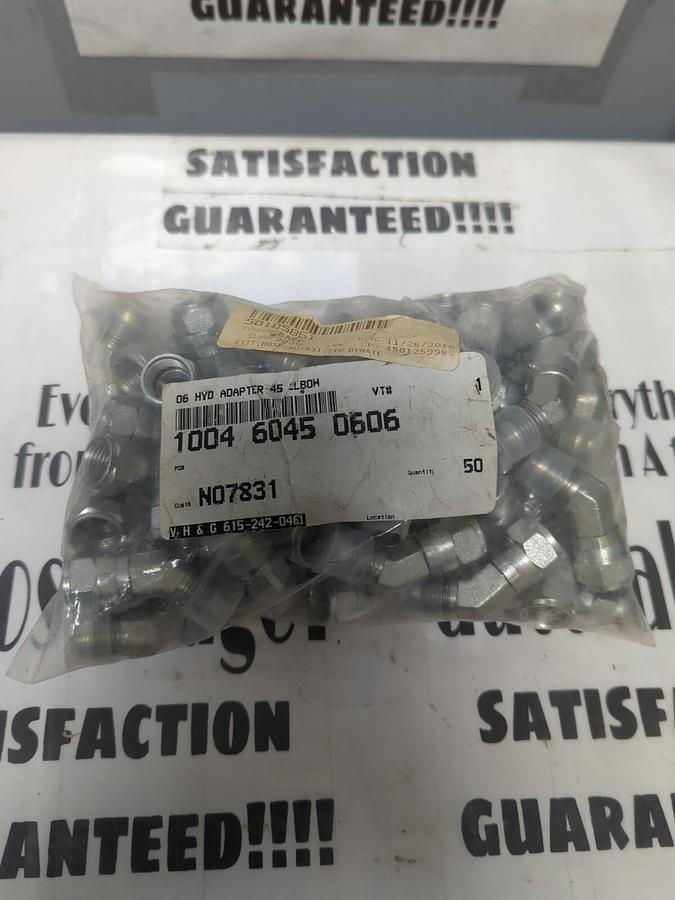 V.H & G,6 HYD,ADAPTER 45° ELBOW FITTING 1/2 INCH LOT OF 50 NEW