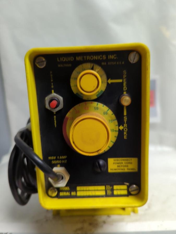 Used LIQUID METRONICS,A111-92,CHEMICAL METERING PUMP PRE-OWNED