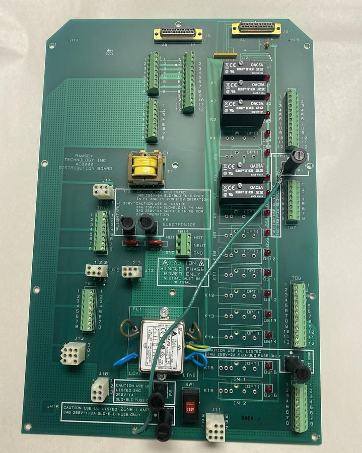 Used RAMSEY TECHNOLOGY,D07110A-E031 AC8000, DISTRIBUTION BOARD