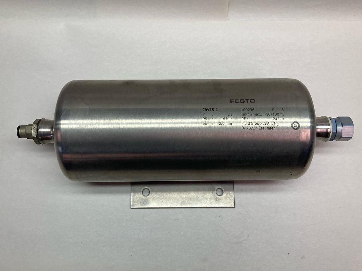 Used Festo,CRVZS-2 160236,Stainless Steel Air Resevoir