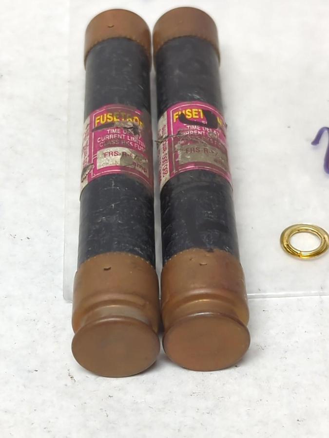 Used COOPER BUSSMANN,FRS-R-6/10,FUSETRON 6/10 AMP FUSE LOT OF 2 PRE-OWNED