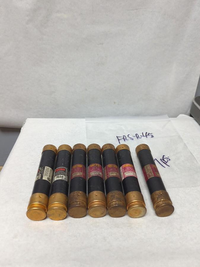 Used COOPER BUSSMANN,FRS-R-45,FUSETRON 45 AMP FUSE LOT OF 7 PRE-OWNED