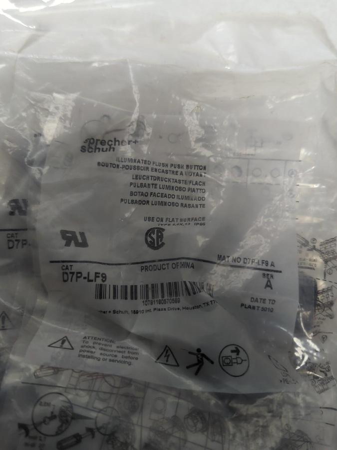 SPRECHER + SCHUH,D7P-LF9,ILLUMINATED FLUSH PUSH BUTTON SERIES A LOT OF 10 NEW