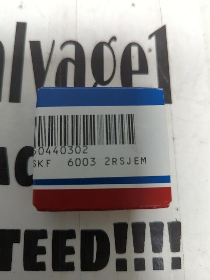 SKF,6003-2RSJEM,DOUBLE SEALED DEEP GROOVE BALL BEARING 17MM BORE  LOT OF 8..NOS