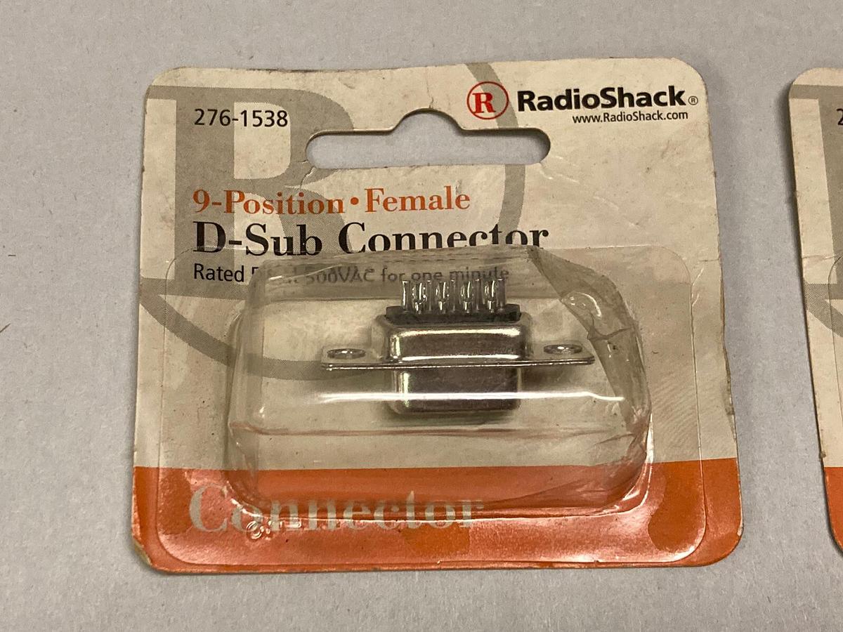 Used RadioShack,276-1538,9-Position Male Solder D-Sub Connector Lot of 2