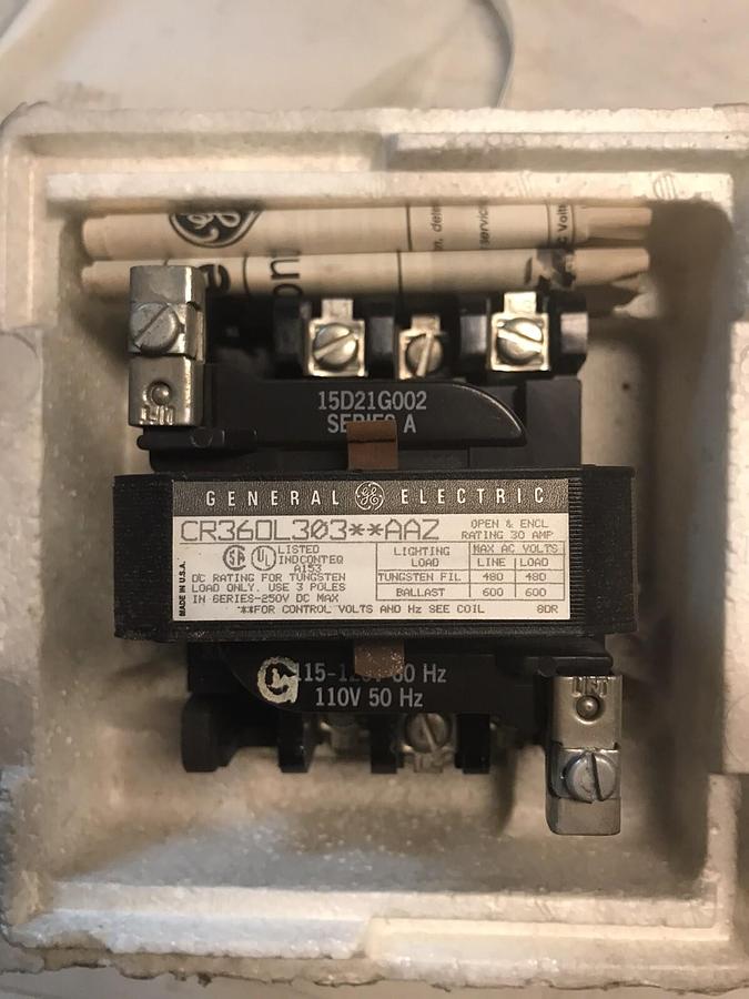 General Electric,CR360L30302AAZ,Magnetic Lighting Contactor 30AMP 3 pole