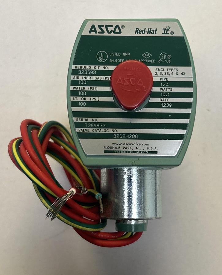ASCO,8262H208,SOLENOID VALVE 1/4INCH NOS