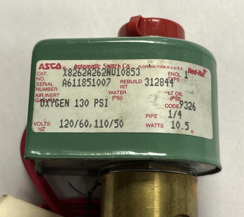 ASCO,X8262A262NV10853,VALVE 1/4 INCH 110-120V NOS